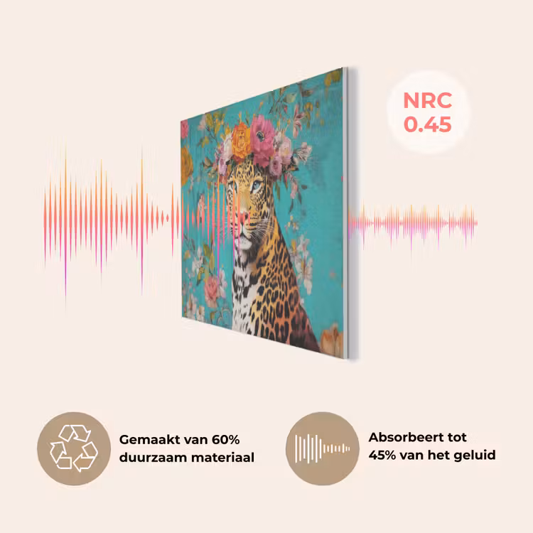 Luipaard - Bloemen - Kroon PET vilt klein -USP_NL
