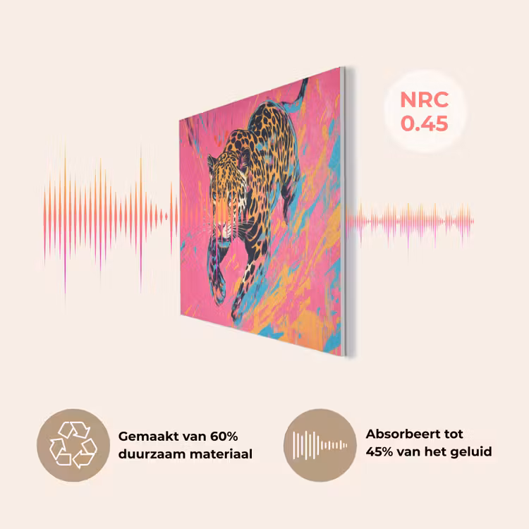 Luipaard - Roze - Oranje - Blauw - Verf PET vilt klein -USP_NL