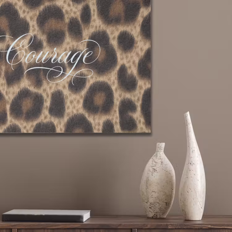Luipaardprint - Bruin - Courage - Sierlijk PET vilt klein -sfeer6_closeup