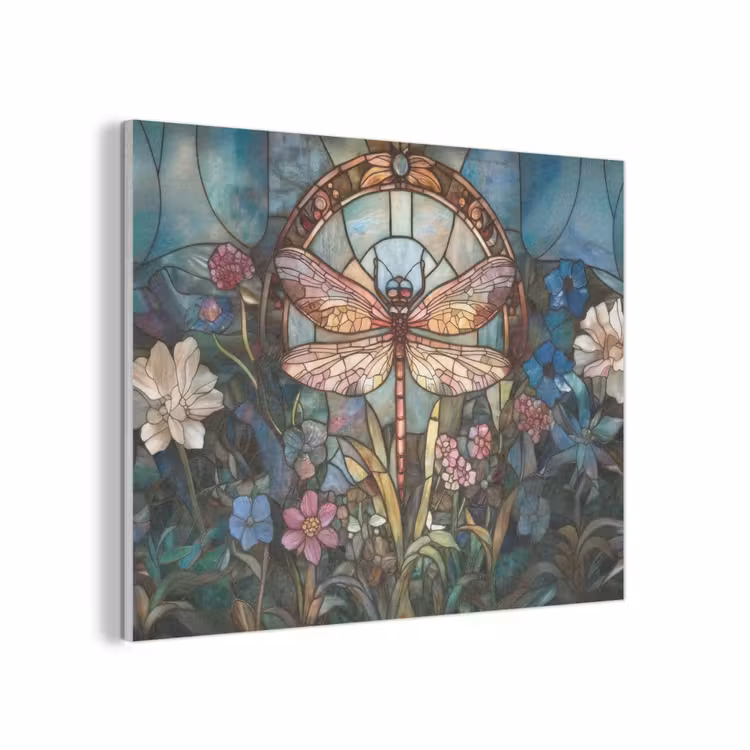 Libelle - Mozaïek - Bloemen - Kleurrijk PET vilt klein -3d