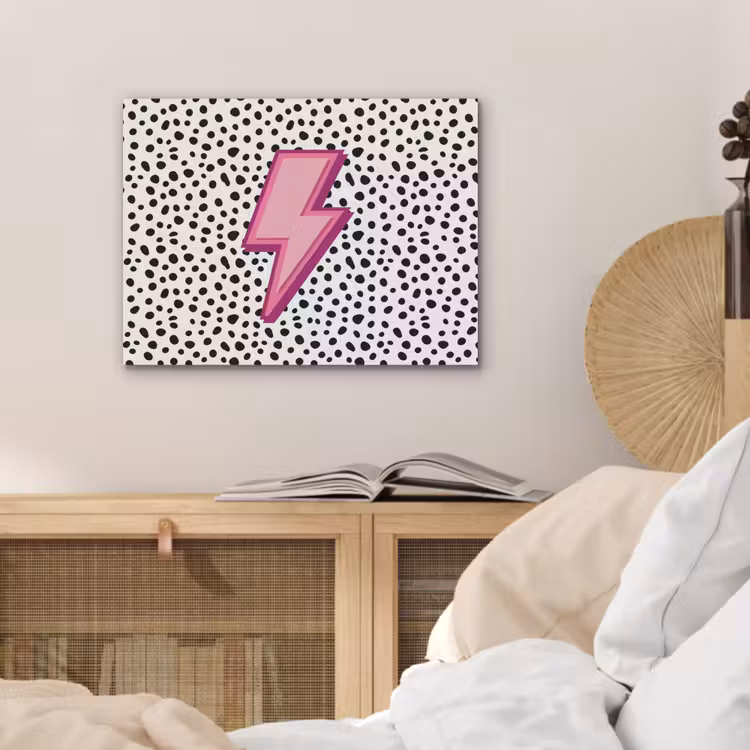 Bliksem - Roze - Stippen PET vilt klein -sfeer3