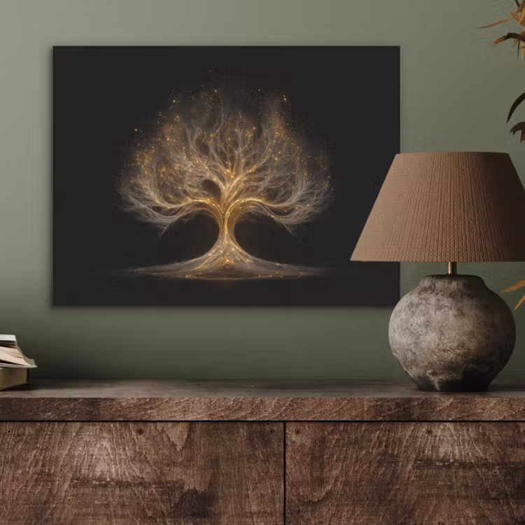 Lichtjes - Boom - Abstract - Zwart PET vilt klein -sfeer2