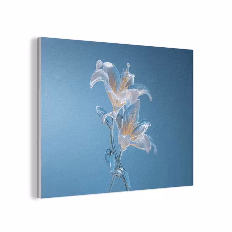 Lelies - Blauw - Glazen PET vilt klein -3d