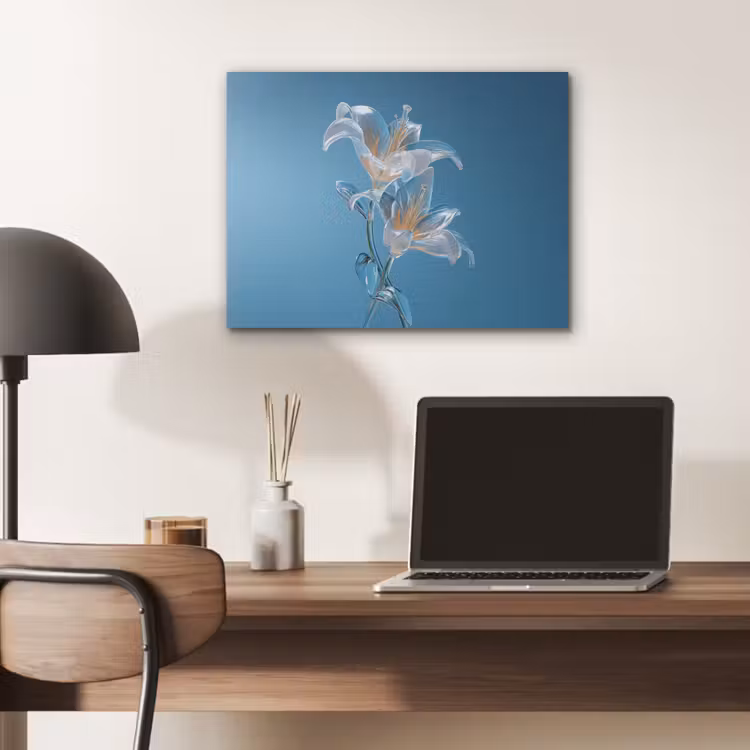 Lelies - Blauw - Glazen PET vilt klein -sfeer5