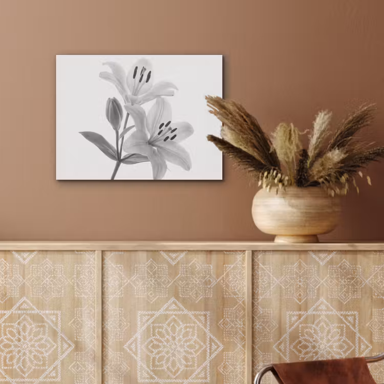 Lelies - Elegant - Zwart - Wit PET vilt klein -sfeer4