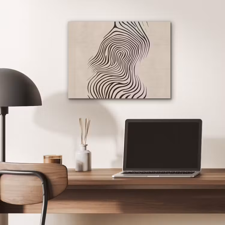 Lijnen - Abstract - Golvend - Zwart PET vilt klein -sfeer5