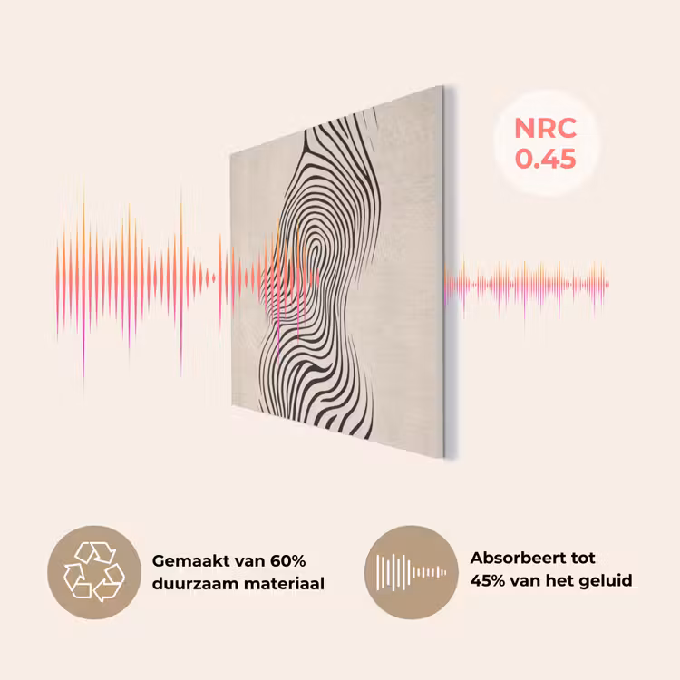 Lijnen - Abstract - Golvend - Zwart PET vilt klein -USP_NL