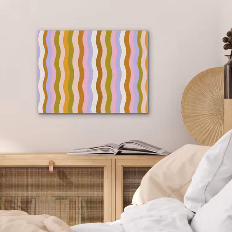 lijnen - Golven - Pastelkleuren - Patroon PET vilt klein -sfeer3