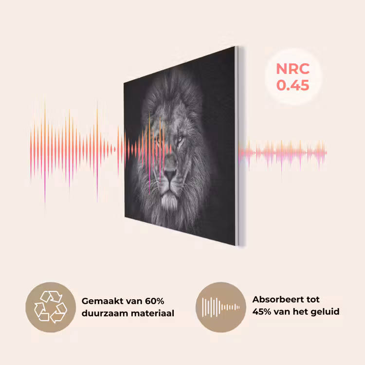 Leeuw - Dieren - Zwart - Wit PET vilt klein -USP_NL