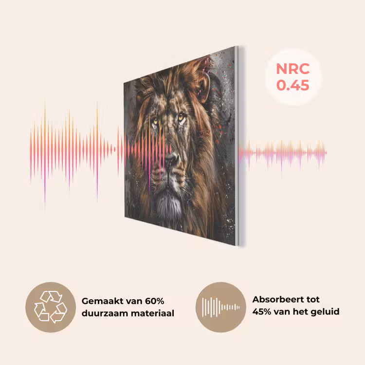 Leeuw - Dieren - Portret - Zwart - Luxe PET vilt klein -USP_NL