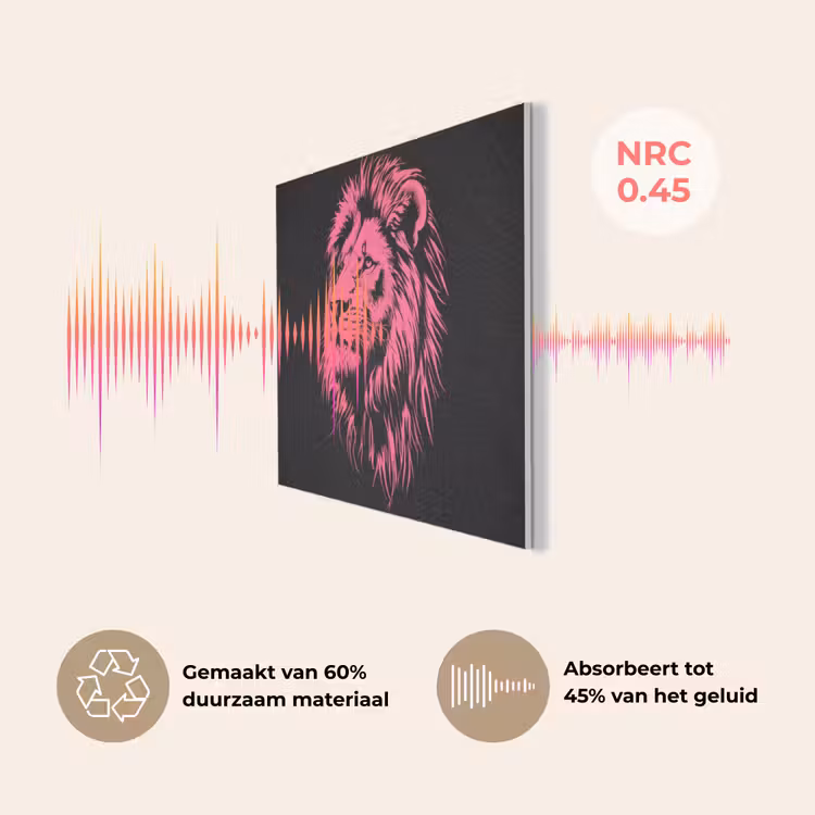 Leeuw - Zwart - Roze - Neon PET vilt klein -USP_NL