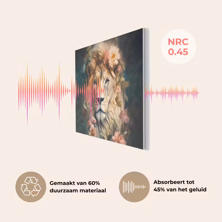 Leeuw - Leeuwenkop - Wilde dieren - Bloemen PET vilt klein -USP_NL