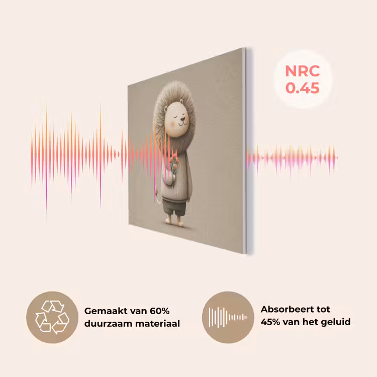 Leeuw - Oranje bloemen - Vriendelijk PET vilt klein -USP_NL