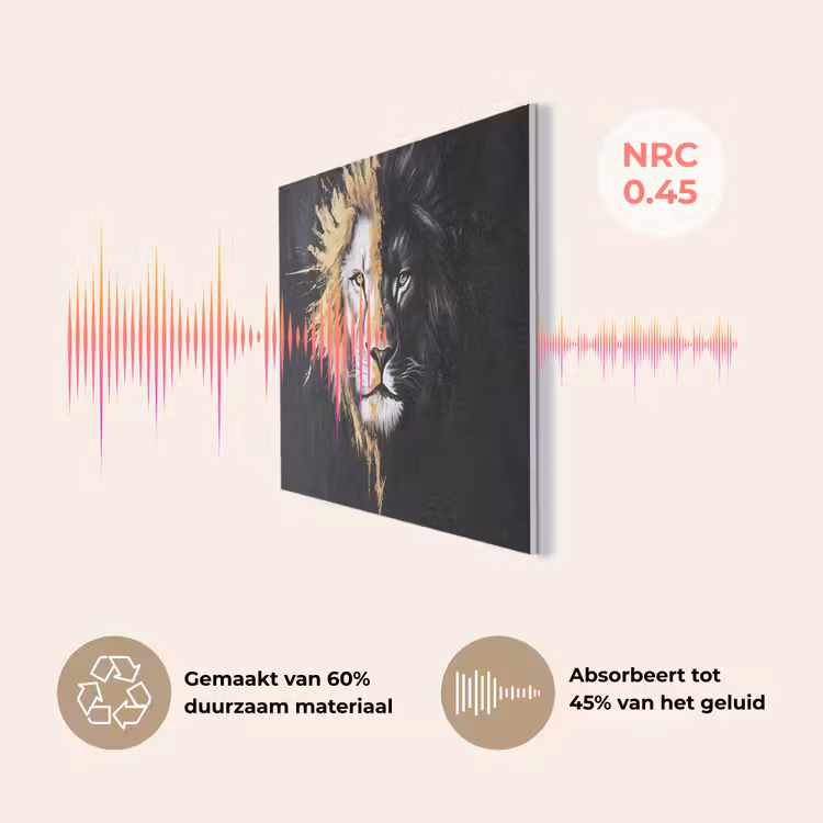 Leeuw - Gesplitst - Zwart - Lijn PET vilt klein -USP_NL