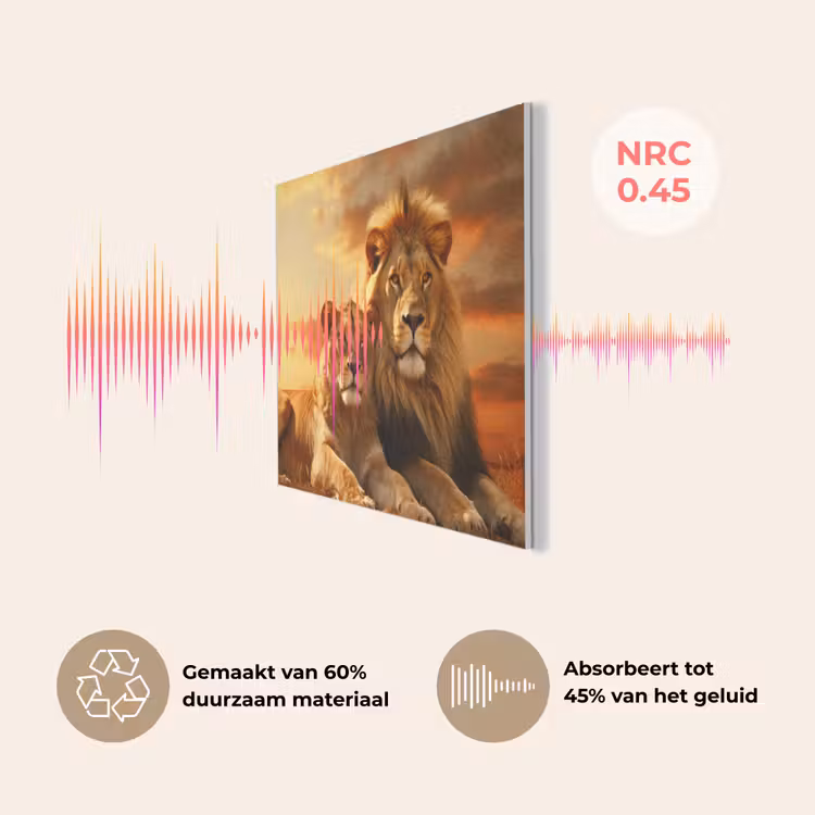 Leeuwen - Zonsondergang - Afrika - Savanne - Dieren PET vilt klein -USP_NL