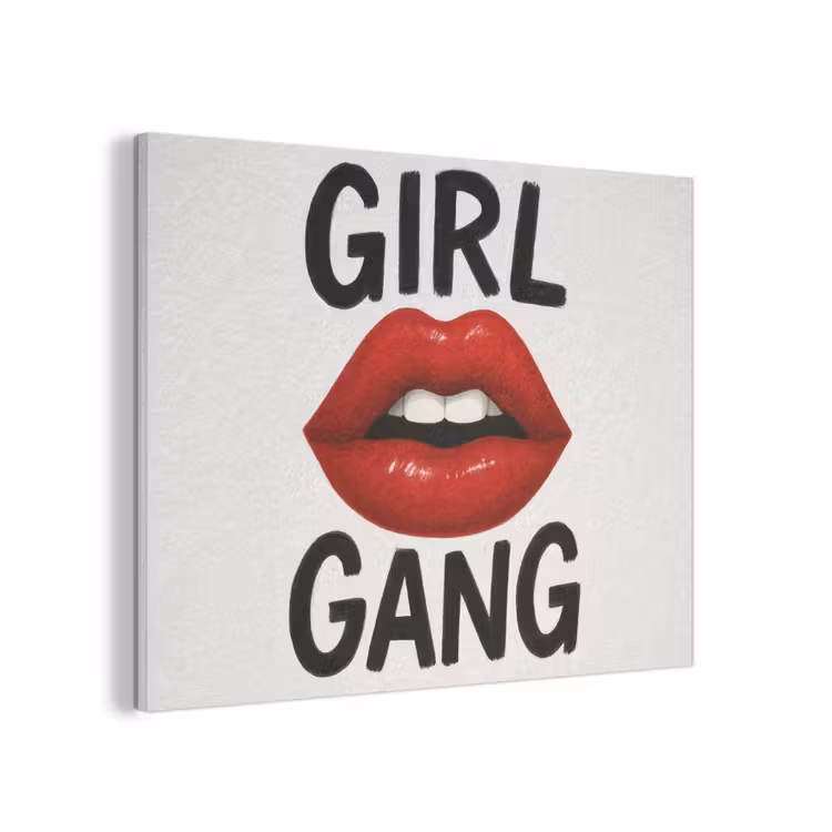 Lip - Girl - Rood - Letters PET vilt klein -3d
