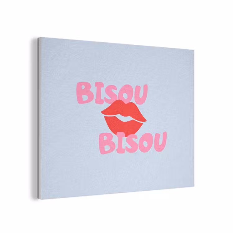 Lippen - Bisou - Blauw PET vilt klein -3d