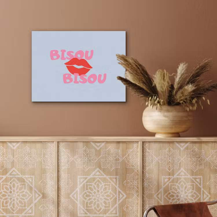 Lippen - Bisou - Blauw PET vilt klein -sfeer4