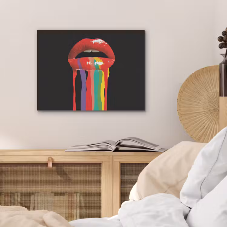 Lippen - Kleuren - Zwart PET vilt klein -sfeer3