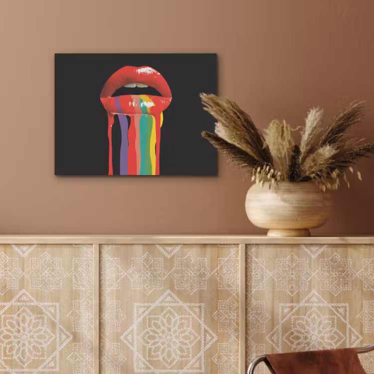 Lippen - Kleuren - Zwart PET vilt klein -sfeer4