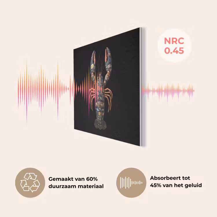 Kreeft - Zwart - Bloemenpatroon - Artistiek PET vilt klein -USP_NL