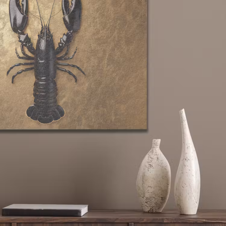 Kreeft - Zwart - Goud - Luxe PET vilt klein -sfeer6_closeup
