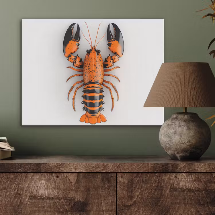 Kreeft - Zwart - Oranje - Wit - Uniek PET vilt klein -sfeer2