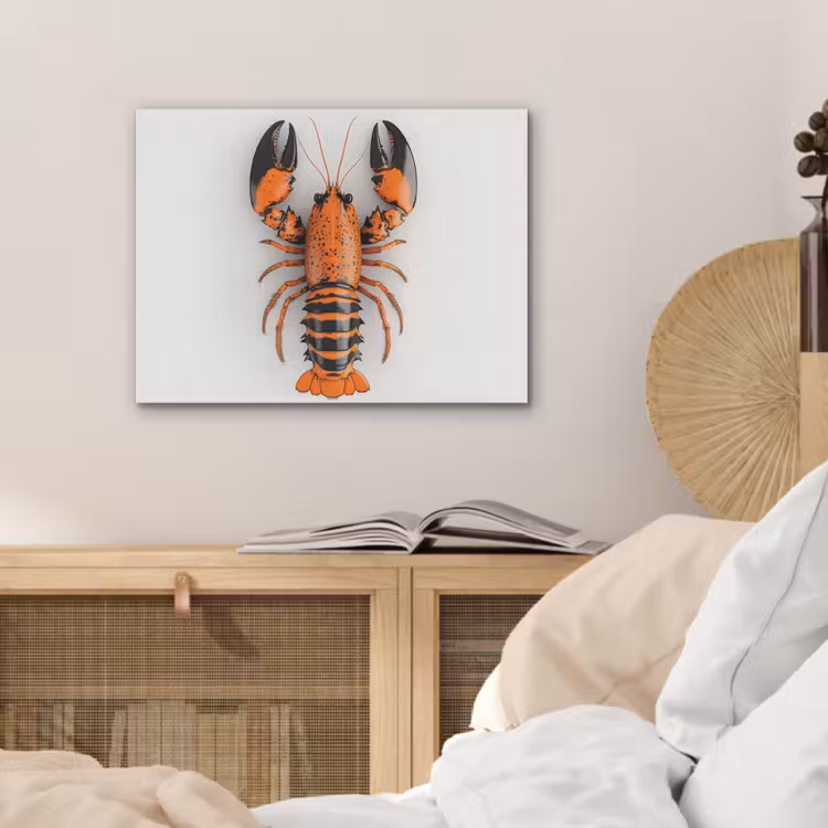 Kreeft - Zwart - Oranje - Wit - Uniek PET vilt klein -sfeer3