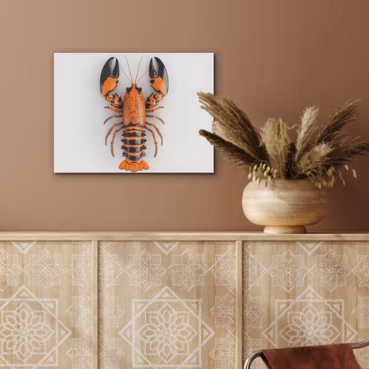 Kreeft - Zwart - Oranje - Wit - Uniek PET vilt klein -sfeer4