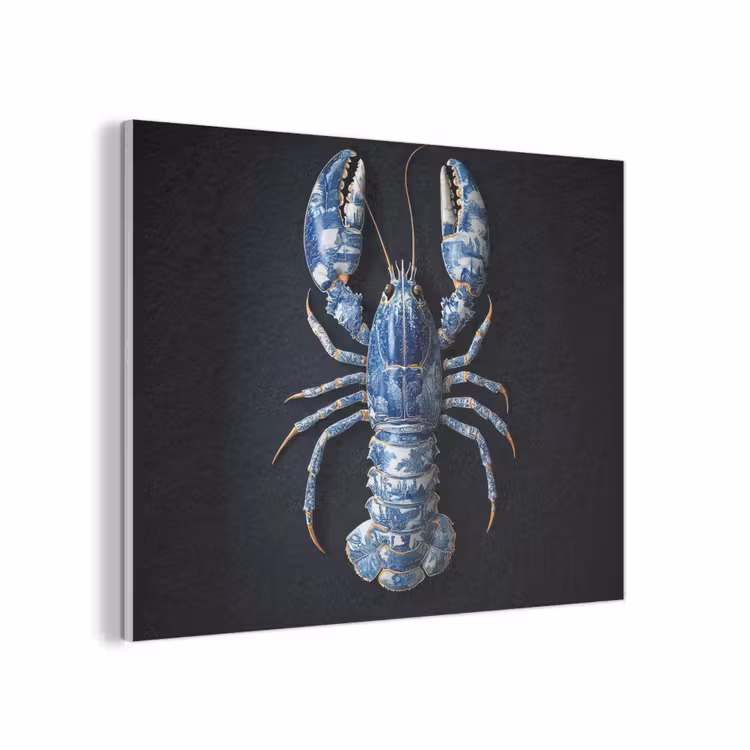 Kreeft - Delftsblauw - Schild - Stoer PET vilt klein -3d