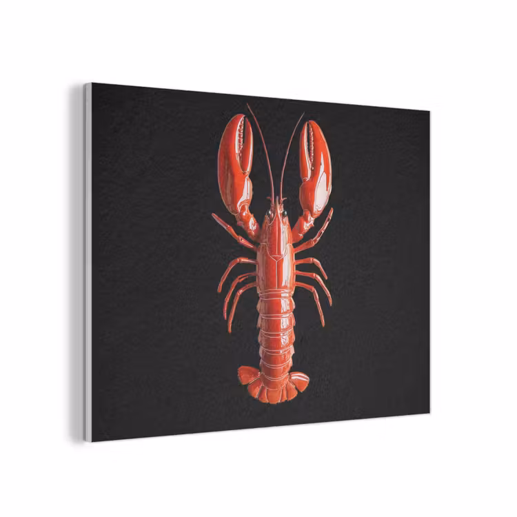 Kreeft - Glossier Rood - Zwart PET vilt klein -3d