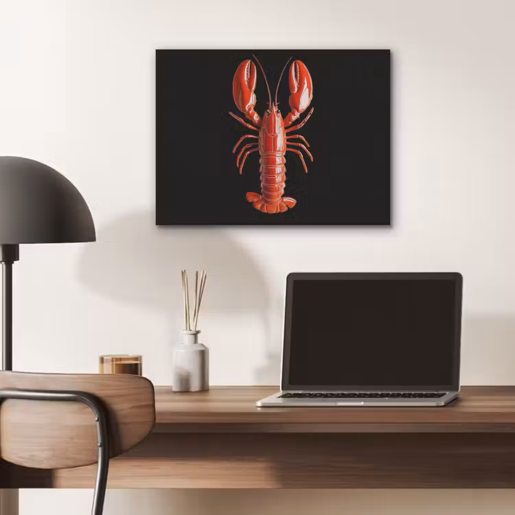 Kreeft - Glossier Rood - Zwart PET vilt klein -sfeer5