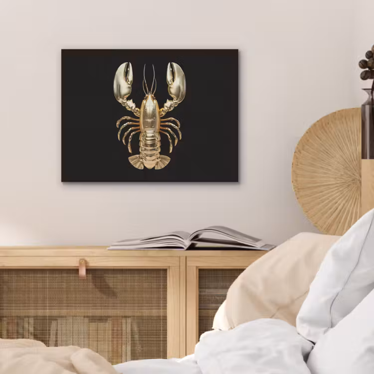 Kreeft - Goud - Textuur - Zwart PET vilt klein -sfeer3