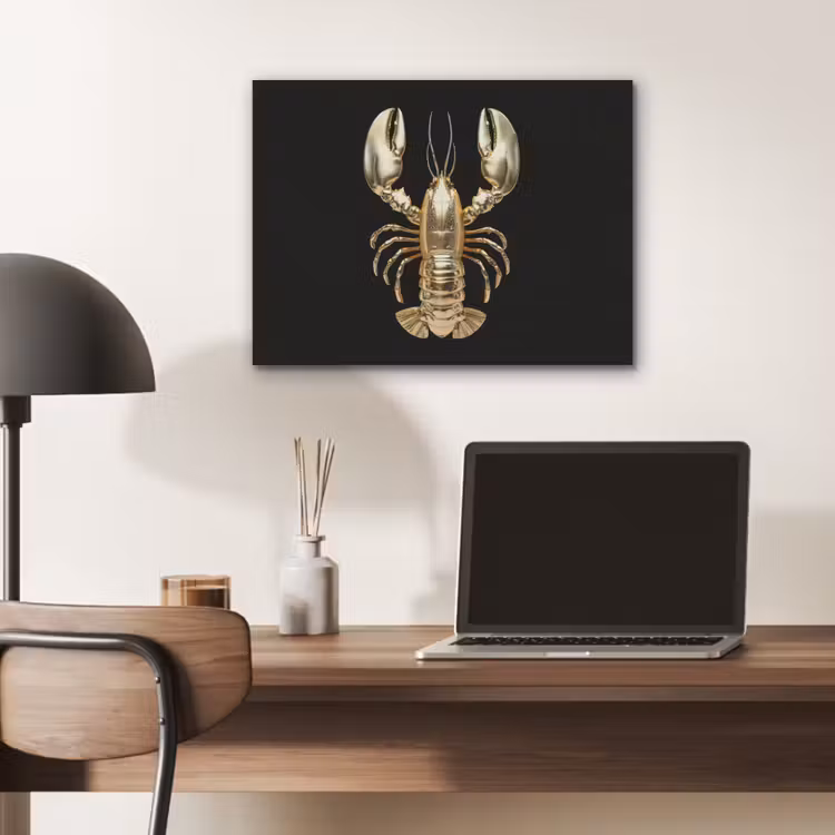 Kreeft - Goud - Textuur - Zwart PET vilt klein -sfeer5