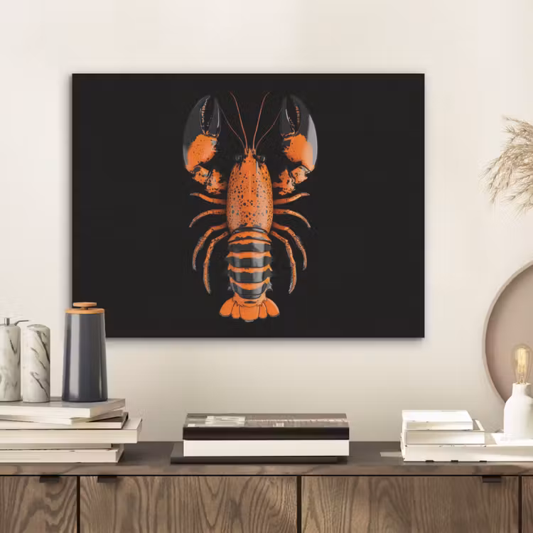 Kreeft - Oranje - Zwart - Modern PET vilt klein -sfeer1