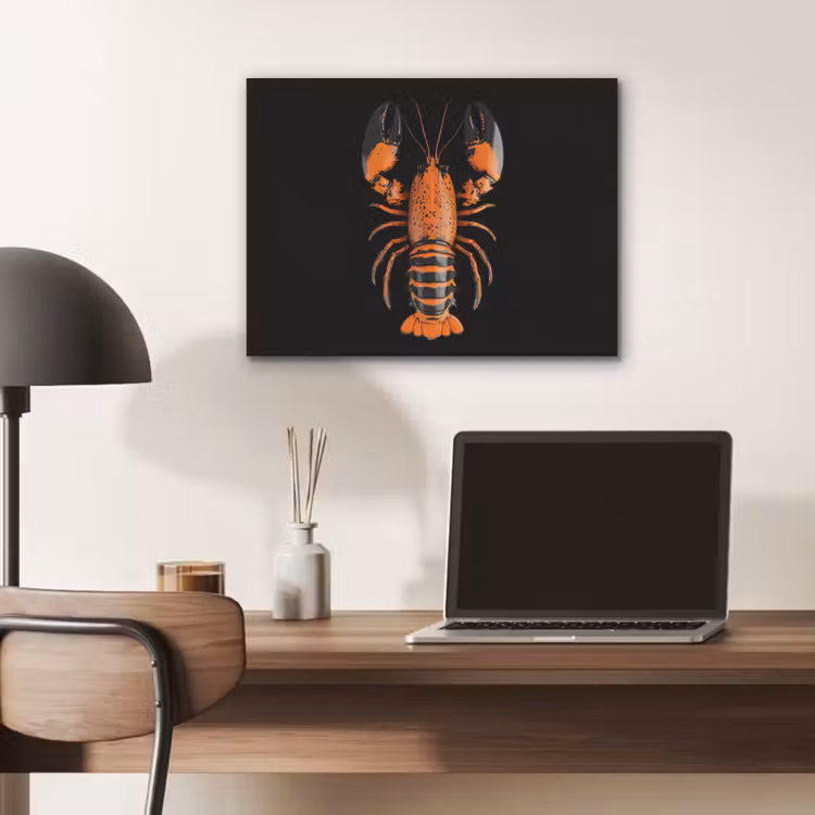 Kreeft - Oranje - Zwart - Modern PET vilt klein -sfeer5