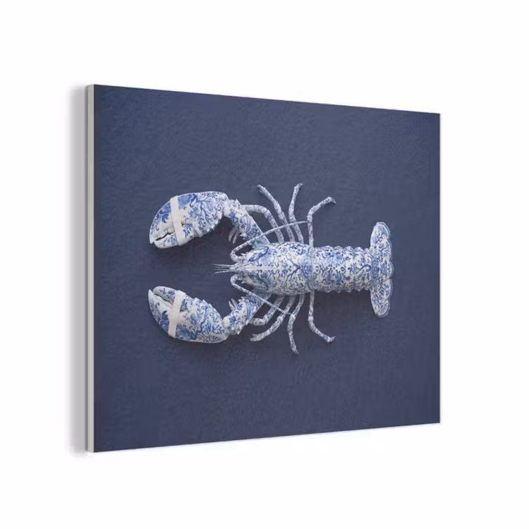 Kreeft - Porselein - Delfts - Blauw PET vilt klein -3d