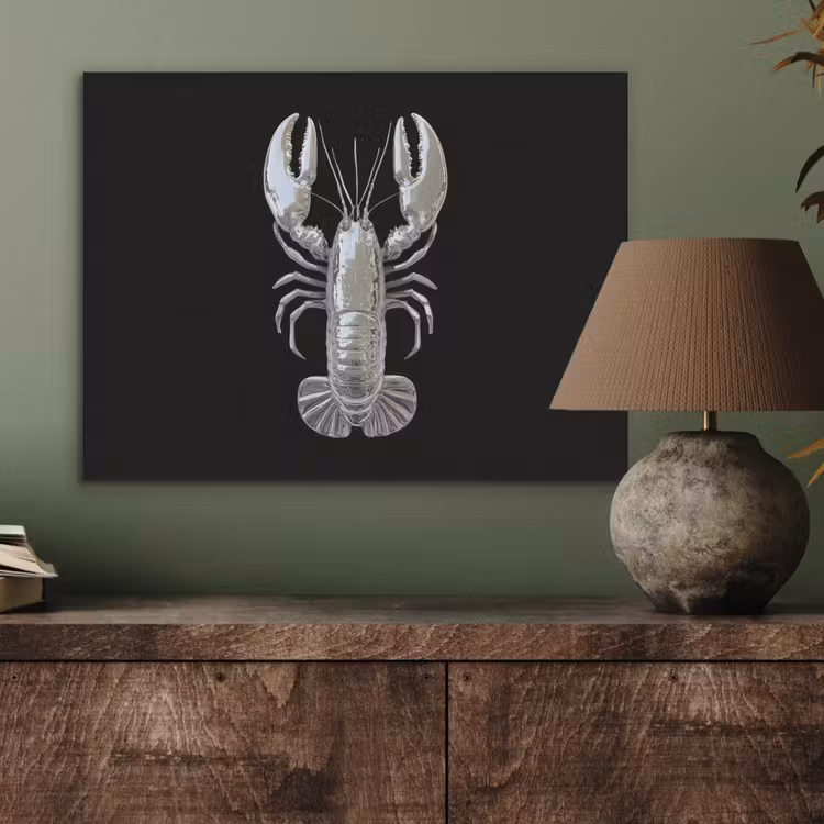Kreeft - Zilver - Metallic - Luxe PET vilt klein -sfeer2
