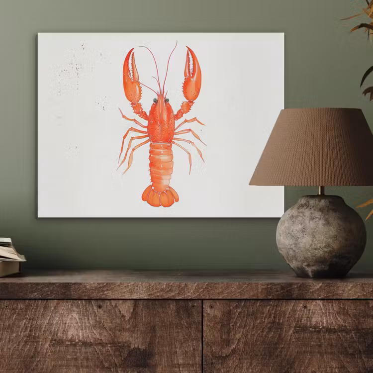 Kreeft - Waterverf - Aquarel - Oranje PET vilt klein -sfeer2
