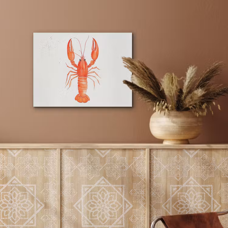 Kreeft - Waterverf - Aquarel - Oranje PET vilt klein -sfeer4