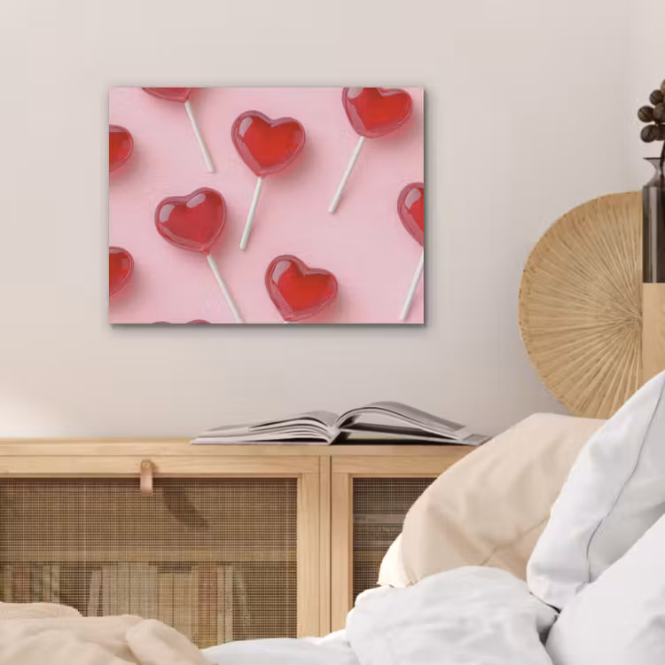 Lollies - Hartjes - Roze PET vilt klein -sfeer3