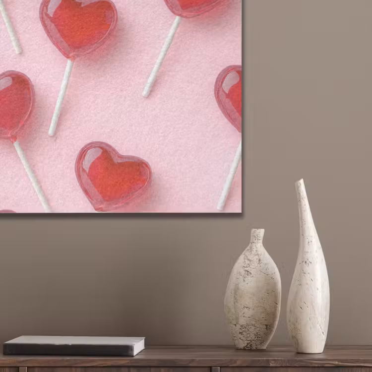 Lollies - Hartjes - Roze PET vilt klein -sfeer6_closeup