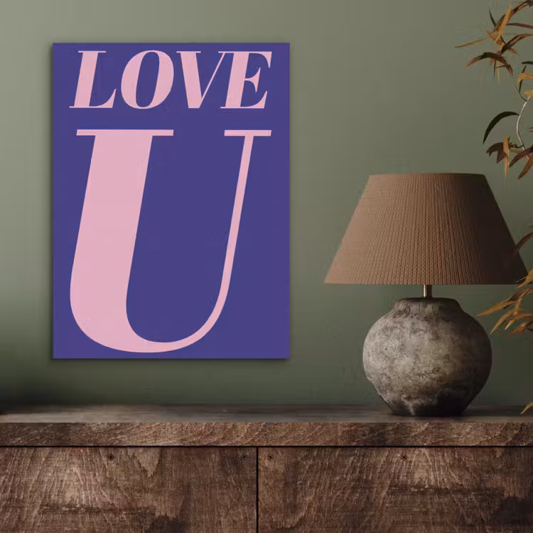 Love - Blauw - Valentijn PET vilt klein -sfeer2