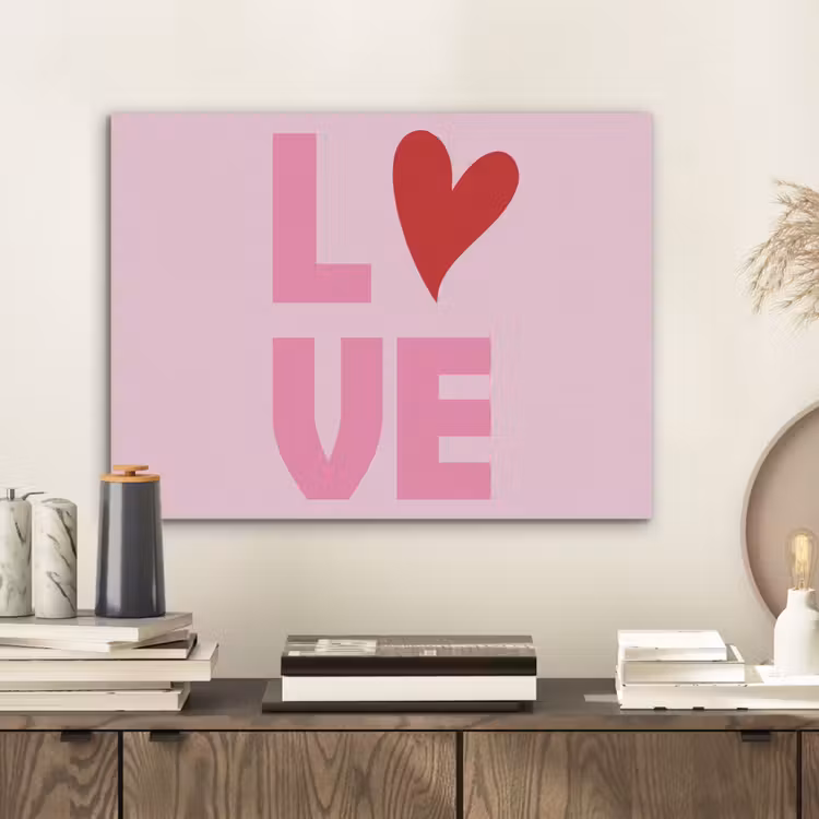 Love - Roze - Hart - Valentijn PET vilt klein -sfeer1
