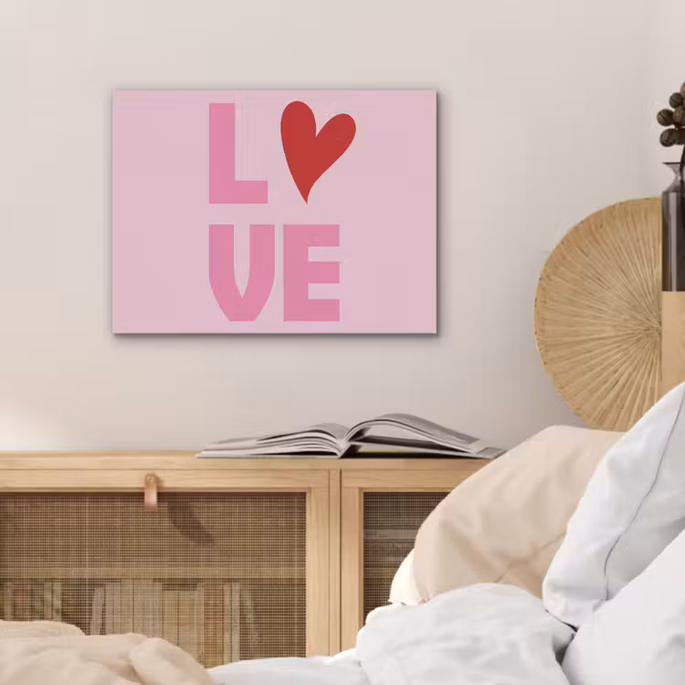 Love - Roze - Hart - Valentijn PET vilt klein -sfeer3