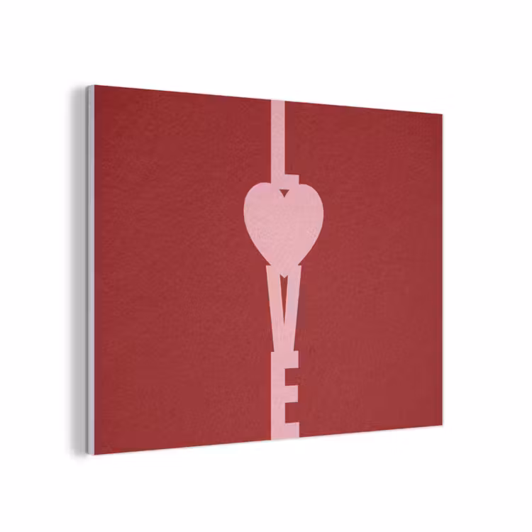 Love - Rood - Blokletters PET vilt klein -3d