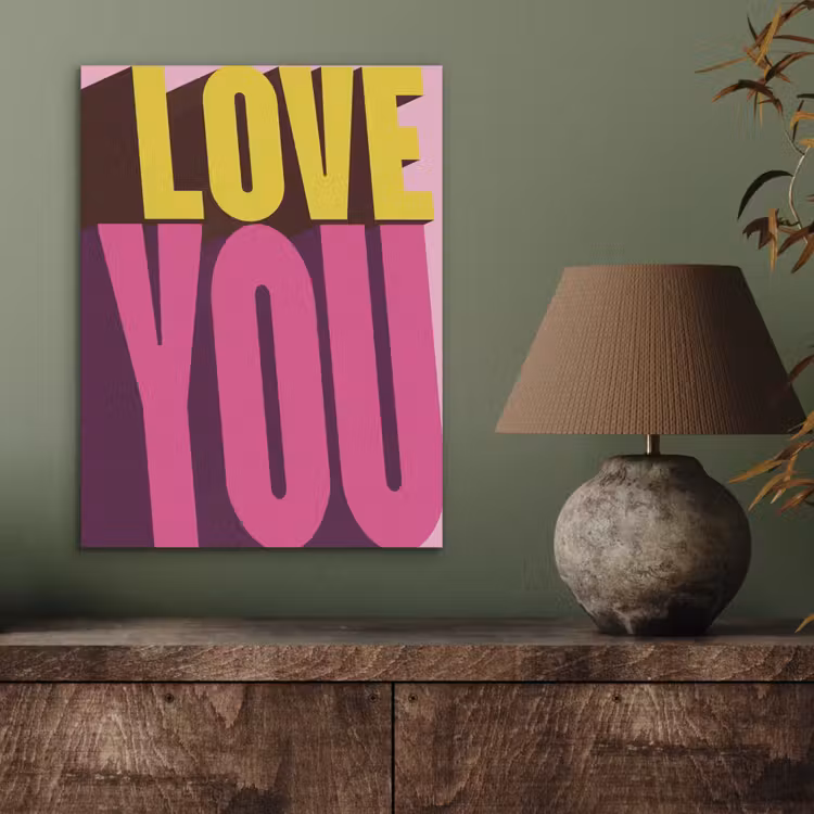 Love - Tekst - Roze - Valentijn PET vilt klein -sfeer2