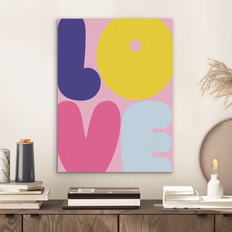 Love - Valentijn - Kleurrijk PET vilt klein -sfeer1