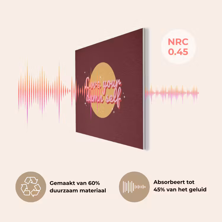 love your damn self - Cirkel - Glitter - Rood PET vilt klein -USP_NL