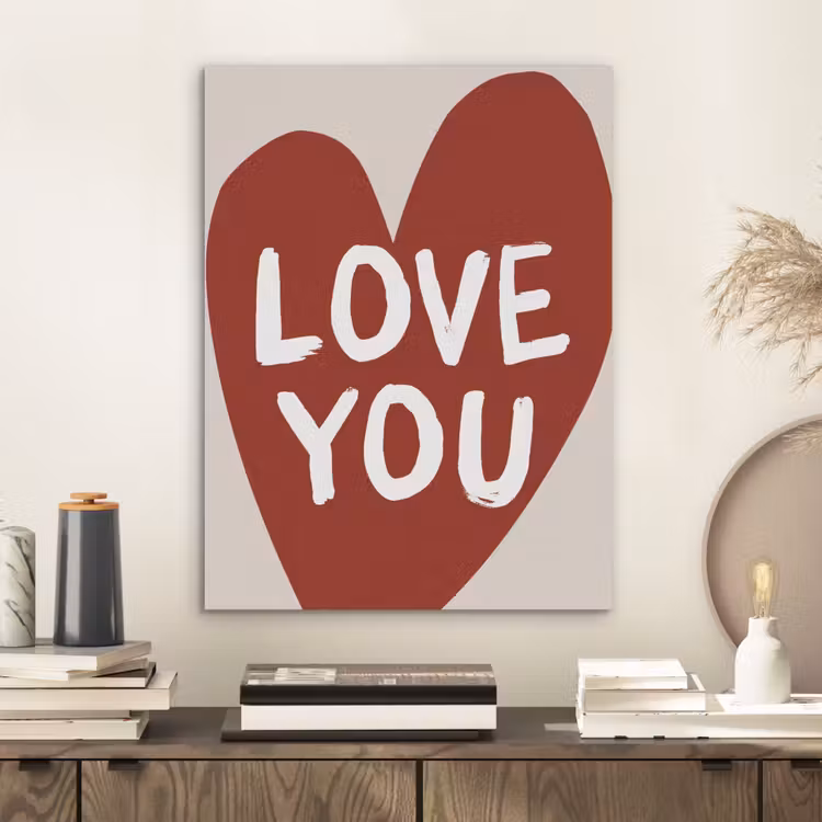 Loveyou - Hart - Rood PET vilt klein -sfeer1